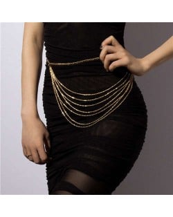 American Fashion Multi-layer Tassel Body Chain Jewelry Exaggerated Statement Waist Chain