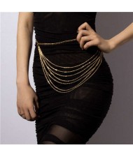 American Fashion Multi-layer Tassel Body Chain Jewelry Exaggerated Statement Waist Chain