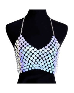 Tank Top Handmade Colorful Round Sequins Wholesale Fashion Body Chain