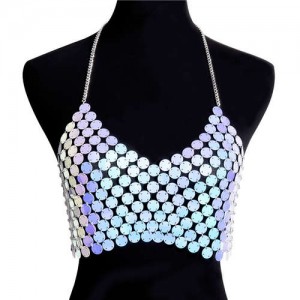 Tank Top Handmade Colorful Round Sequins Wholesale Fashion Body Chain