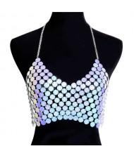 Tank Top Handmade Colorful Round Sequins Wholesale Fashion Body Chain