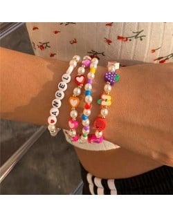 Creative Candy Color Fruit Heart Shaped Multi-element Combination Bracelet