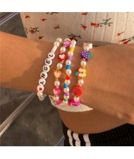 Creative Candy Color Fruit Heart Shaped Multi-element Combination Bracelet