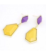 Fashionable Contrast Colors Design Irregular Geometric Dangling Earrings