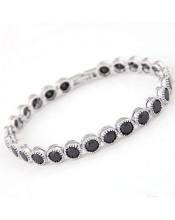 Graceful Fashion Office Lady Preferred Cubic Zirconia Minimalist Women Bracelet - Black