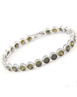 Graceful Fashion Office Lady Preferred Cubic Zirconia Minimalist Women Bracelet - Yellow