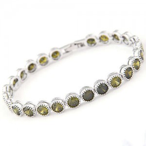 Graceful Fashion Office Lady Preferred Cubic Zirconia Minimalist Women Bracelet - Yellow