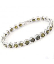 Graceful Fashion Office Lady Preferred Cubic Zirconia Minimalist Women Bracelet - Yellow