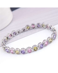 Graceful Fashion Office Lady Preferred Cubic Zirconia Minimalist Women Bracelet - Multicolor