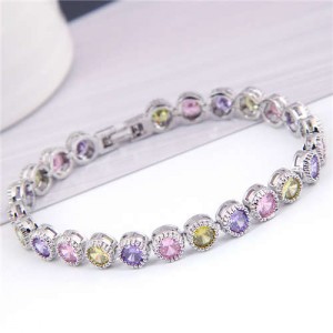 Graceful Fashion Office Lady Preferred Cubic Zirconia Minimalist Women Bracelet - Multicolor