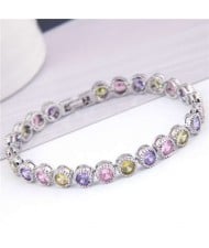 Graceful Fashion Office Lady Preferred Cubic Zirconia Minimalist Women Bracelet - Multicolor