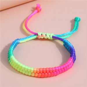 Multicolor Weaving Color Braided String Wholesale Friendship Bracelet