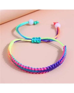 Gradient Multi-color Braided String Weaving Fashion Women Wholesale Friendship Bracelet