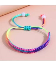 Gradient Multi-color Braided String Weaving Fashion Women Wholesale Friendship Bracelet