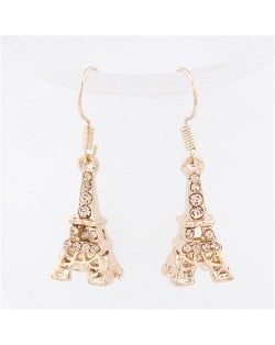 Korean Fashion Shining Eiffel Tower Shape Dangling Earrings