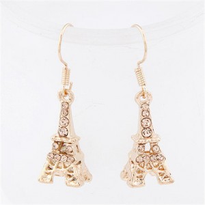 Korean Fashion Shining Eiffel Tower Shape Dangling Earrings