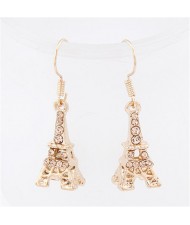 Korean Fashion Shining Eiffel Tower Shape Dangling Earrings