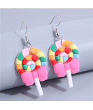Korean Fashion Simple Lollipop Sweet Personality Wholesale Costume Earrings