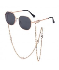11 Colors Available Octagon Frame with Anti-drop Chain Design U.S. Street Shooting Popular Fashion Wholesale Sunglasses