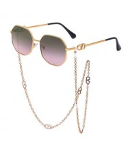 11 Colors Available Octagon Frame with Anti-drop Chain Design U.S. Street Shooting Popular Fashion Wholesale Sunglasses
