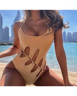 Black and White Conservative Style One Piece Women Swimsuit