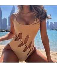 Unique Cutout Design Beach Bikini One Piece Women Swimsuit