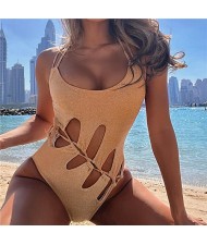 Black and White Conservative Style One Piece Women Swimsuit