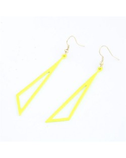 Unique Triangle Fashion Fluorescent Color Earrings - Yellow