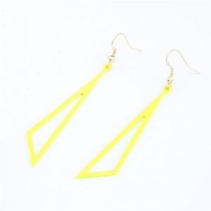 Unique Triangle Fashion Fluorescent Color Earrings - Yellow