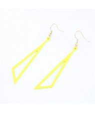 Unique Triangle Fashion Fluorescent Color Earrings - Yellow