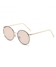 Vintage Round Design Hip-hop Style Men and Women Wholesale Sunglasses - Champagne