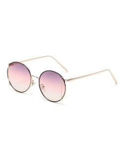 Vintage Round Design Hip-hop Style Men and Women Wholesale Sunglasses - Violet