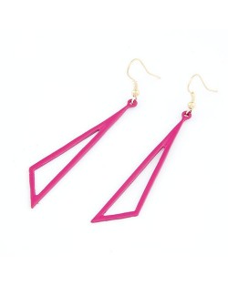 Unique Triangle Fashion Fluorescent Color Earrings - Pink