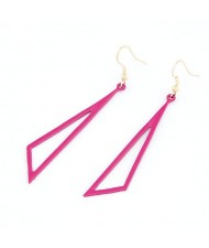 Unique Triangle Fashion Fluorescent Color Earrings - Pink