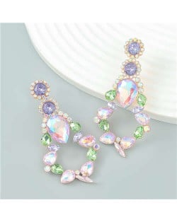 Vintage Style Hollow-out Water Drop Design Wholesale Jewelry Evening Wear Earrings - Multicolor