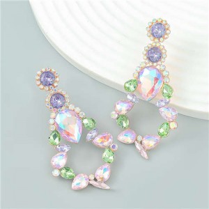 Vintage Style Hollow-out Water Drop Design Wholesale Jewelry Evening Wear Earrings - Multicolor