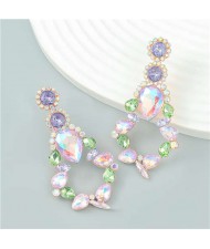 Vintage Style Hollow-out Water Drop Design Wholesale Jewelry Evening Wear Earrings - Multicolor