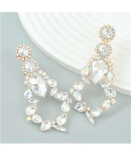 Vintage Style Hollow-out Water Drop Design Wholesale Jewelry Evening Wear Earrings - White