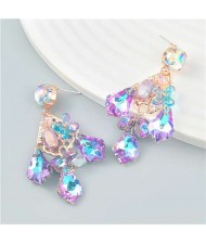 Colorful Water Drop Pendants Bohemian Style Wholesale Earrings - Purple