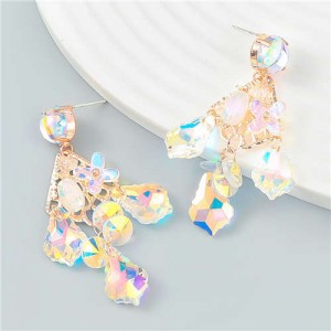 Colorful Water Drop Pendants Bohemian Style Wholesale Earrings - Luminous White
