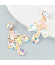 Colorful Water Drop Pendants Bohemian Style Wholesale Earrings - Luminous White