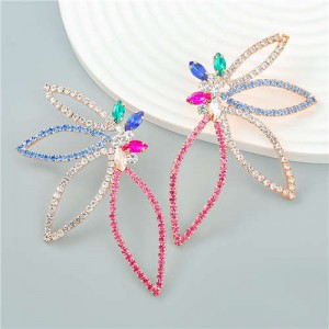 Beautiful Butterfly Shape Internet Celebrity Choice Exaggerated Wholesale Earrings - Multicolor