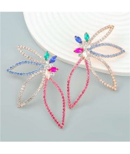 Beautiful Butterfly Shape Internet Celebrity Choice Exaggerated Wholesale Earrings - Multicolor