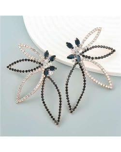 Beautiful Butterfly Shape Internet Celebrity Choice Exaggerated Wholesale Earrings - Black