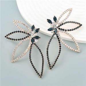 Beautiful Butterfly Shape Internet Celebrity Choice Exaggerated Wholesale Earrings - Black