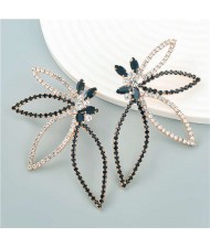 Beautiful Butterfly Shape Internet Celebrity Choice Exaggerated Wholesale Earrings - Black