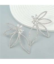 Beautiful Butterfly Shape Internet Celebrity Choice Exaggerated Wholesale Earrings - White