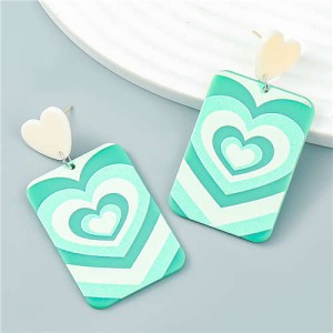 Art Nouveau Pattern Heart Shape Print Wholesale Earrings