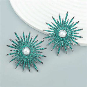 Shining Sunflower American Bold Fashion Wholesale Earrings - Green