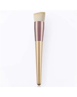 Single Champagne Slanted Flat Foundation Makeup Brush